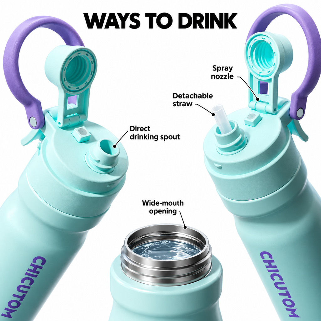 Insulated Mist Spray Water Bottle