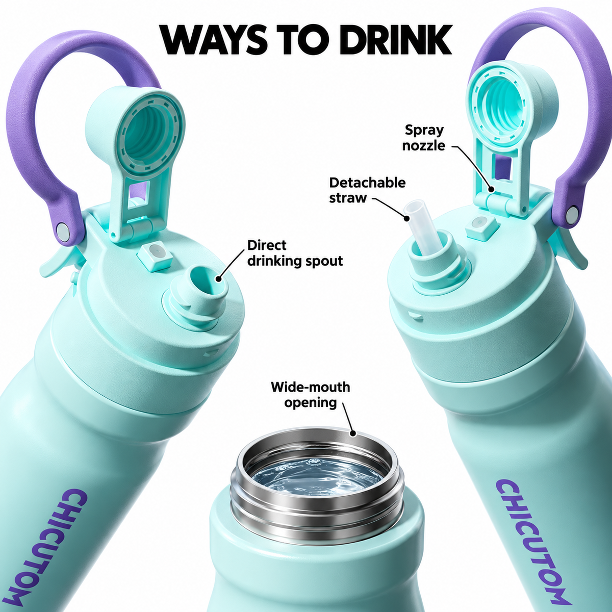 Insulated Mist Spray Water Bottle