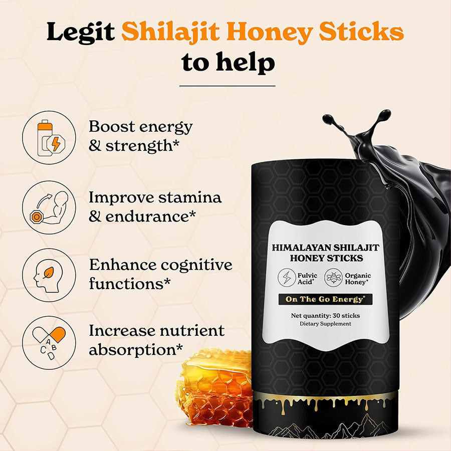 🍯 Saffron + Shilajit Honey Sticks